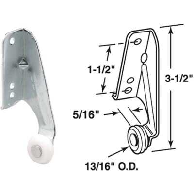 Prime-Line Steel White Nylon 3-3/8" Left Hand Rear Drawer Roller (2 Count)