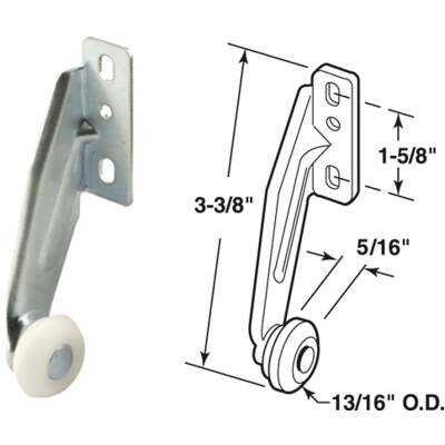 Prime-Line Steel White Nylon 3-21/64" Right Hand Rear Drawer Roller (2 Count)