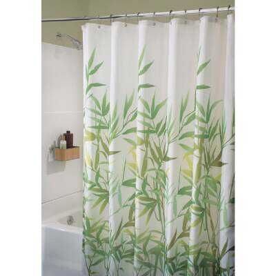 iDesign York 72 In. x 72 In. Green Vine 100% Polyester Graphic Fabric Shower Curtain