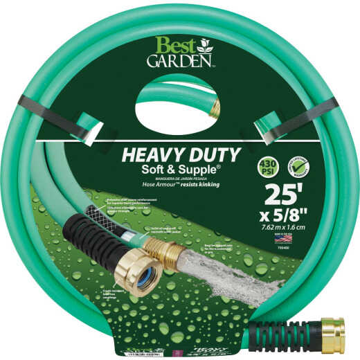 Best Garden 5/8 In. Dia. x 25 Ft. L. Heavy-Duty Soft & Supple Garden Hose